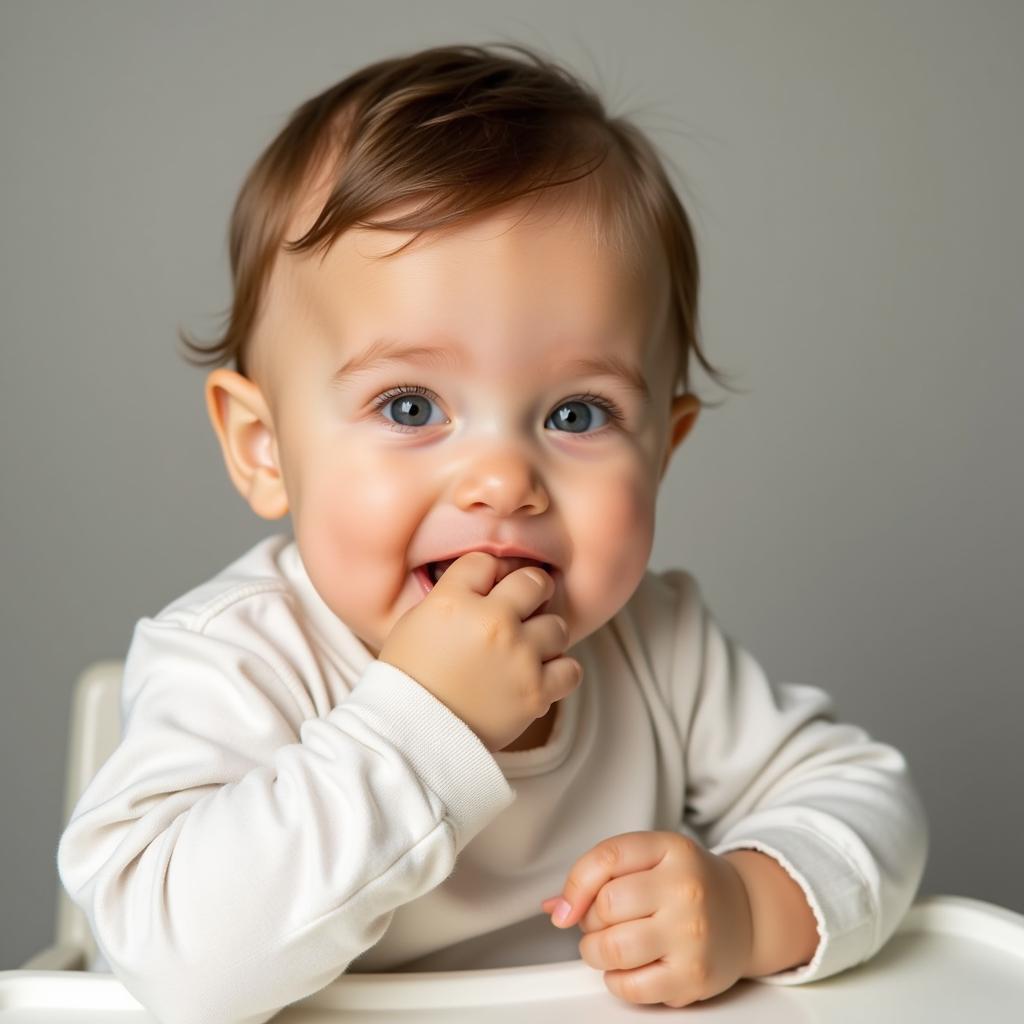 Baby Chewing on Soft Food