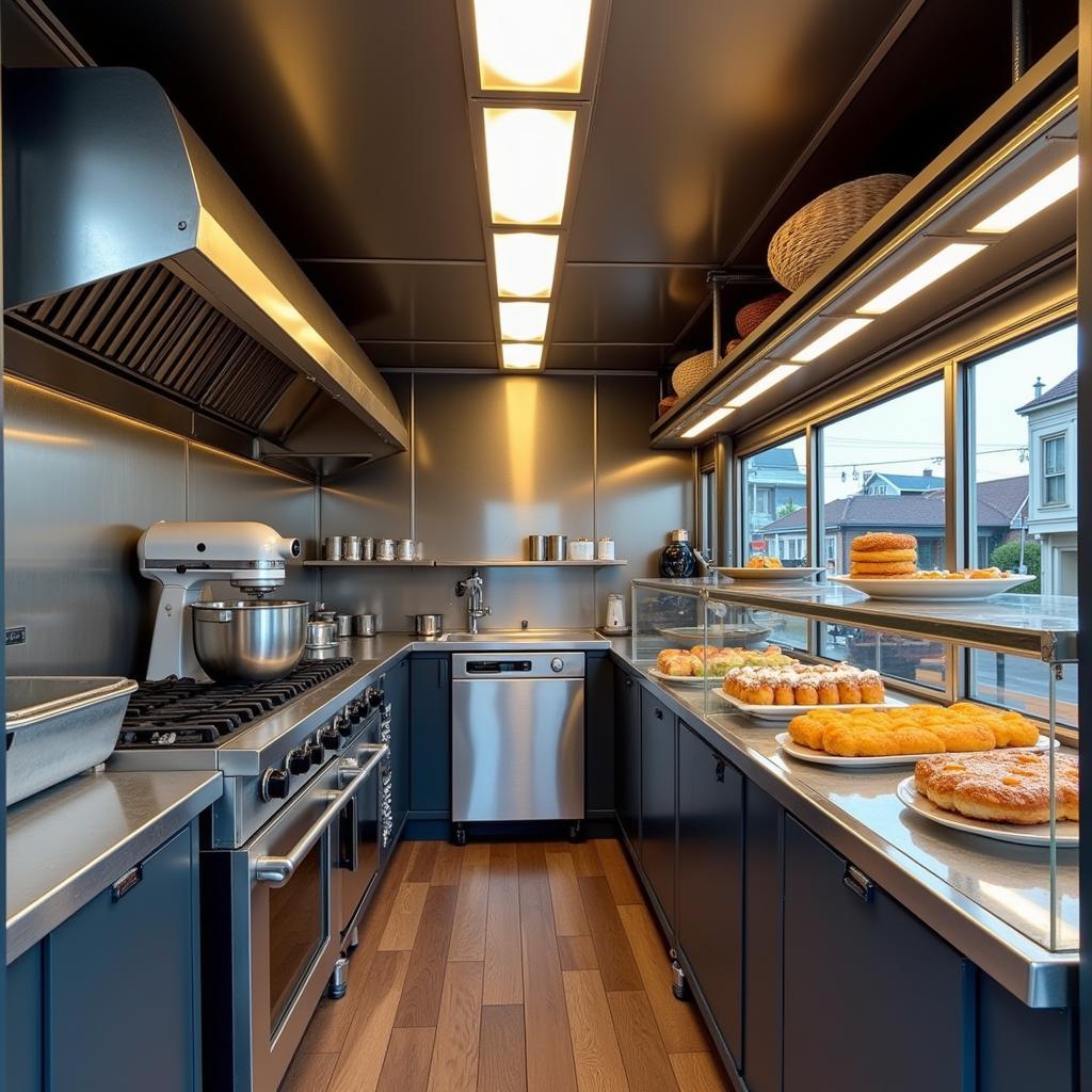 Bakery Food Truck Interior with Equipment