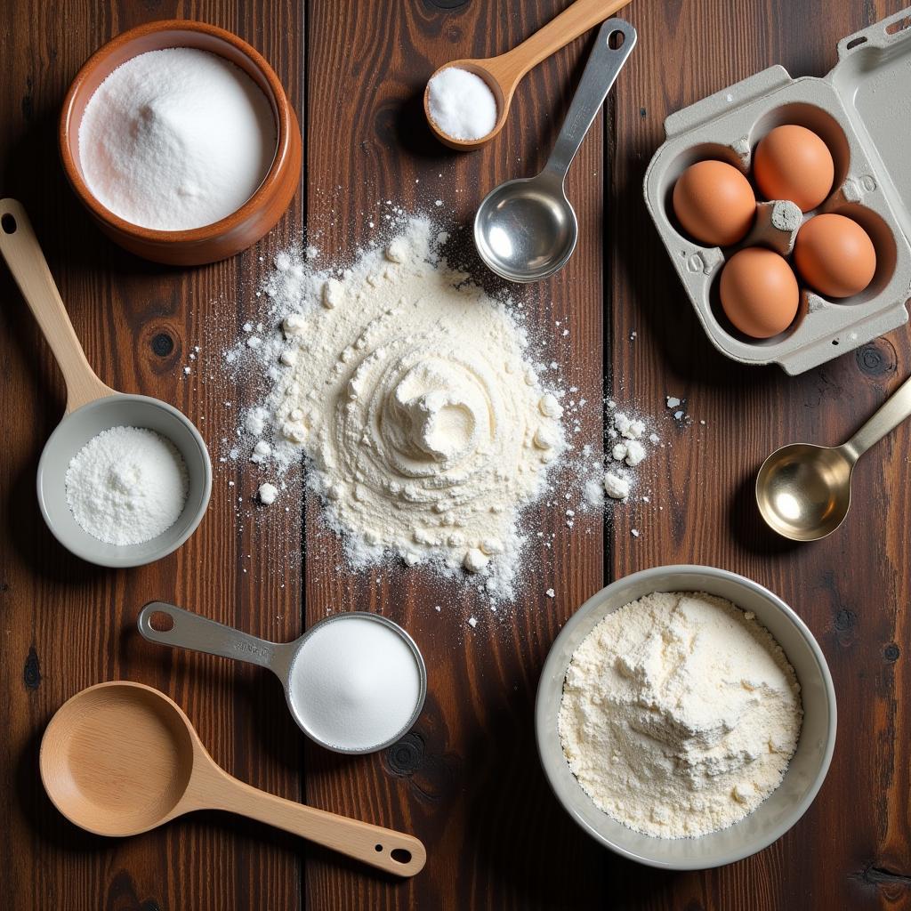 Essential Baking Ingredients: Flour, Sugar, and Eggs