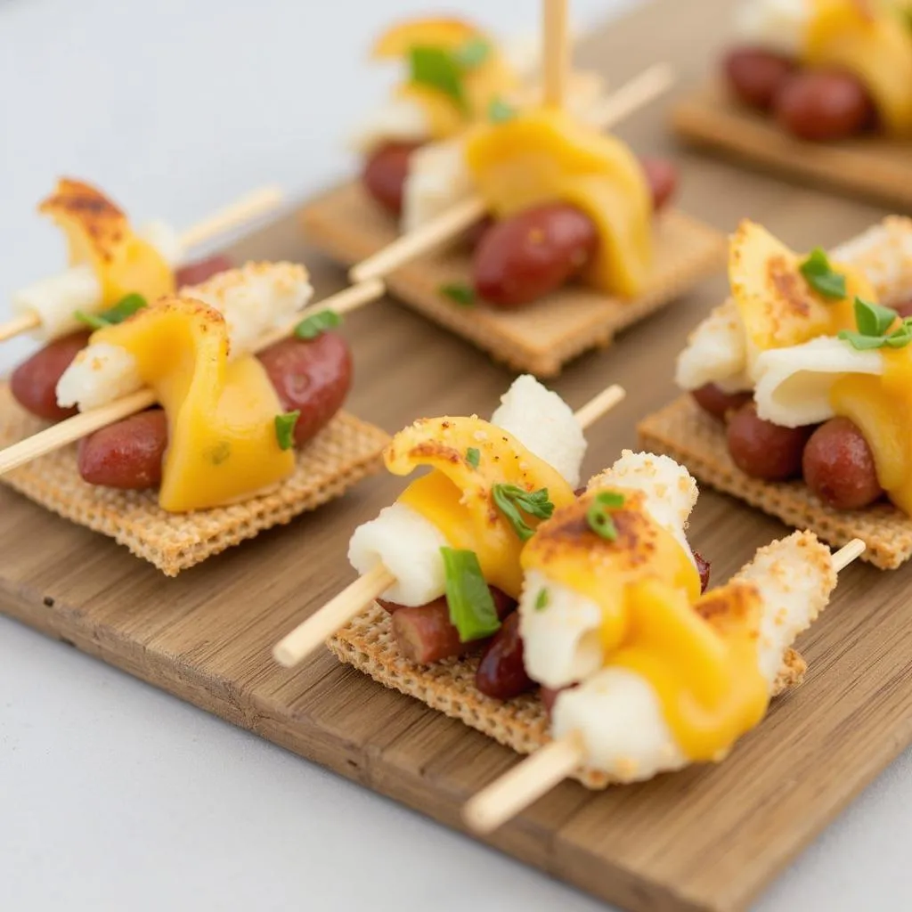 Bamboo sticks for serving snacks and appetizers