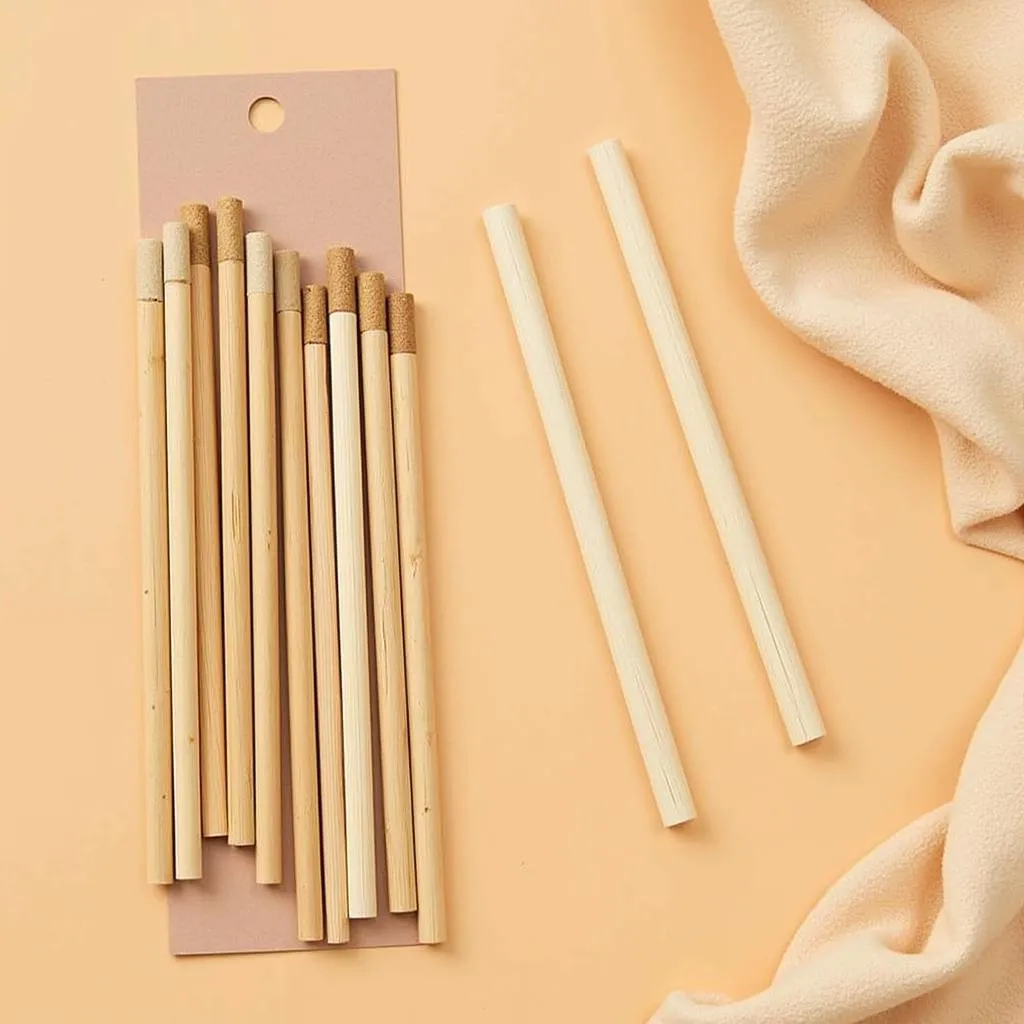 Bamboo sticks for stirring drinks and coffee