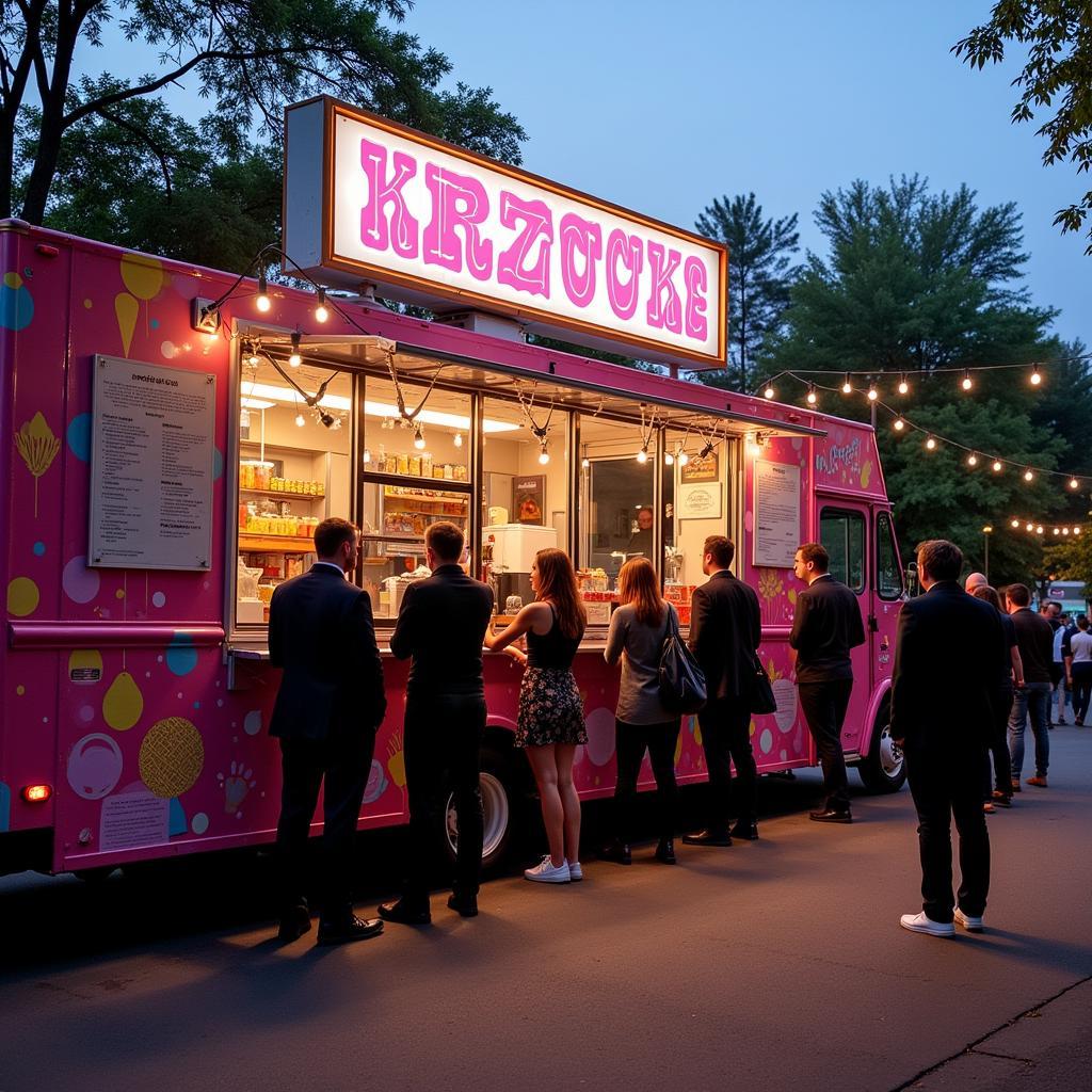 Bar Mitzvah Food Truck Serving Guests