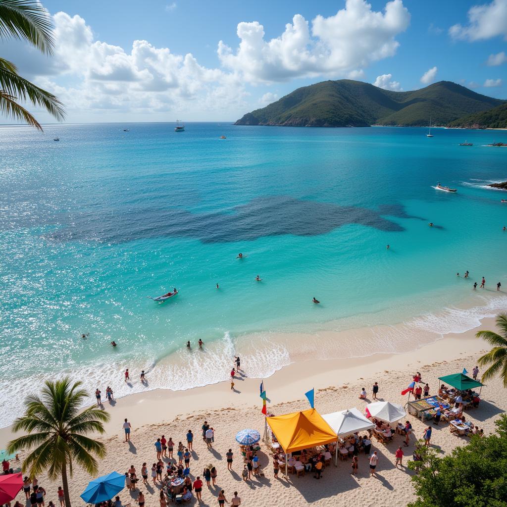 Vibrant Beach Scene at Barbados Food and Rum Festival