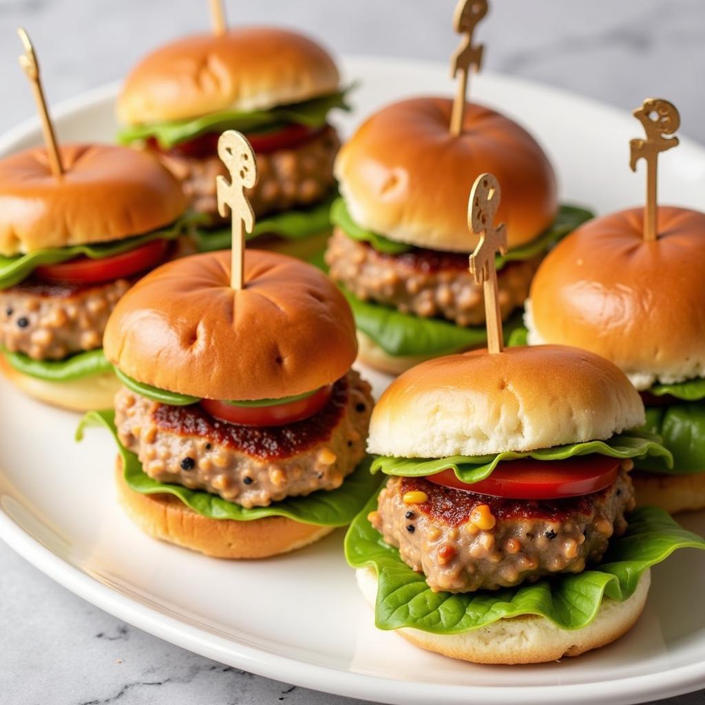  A platter of assorted bariatric sliders, ideal for sharing.