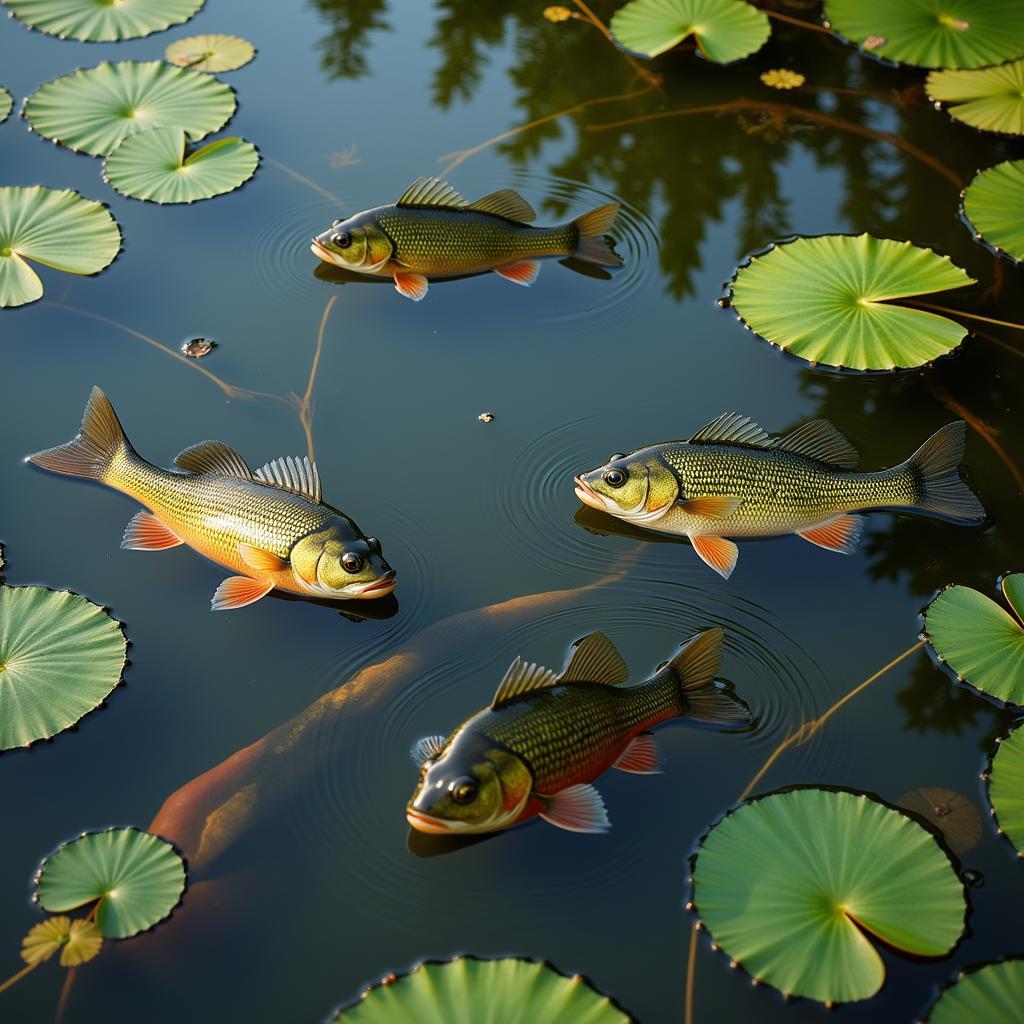 Bass and Bluegill Sharing a Pond