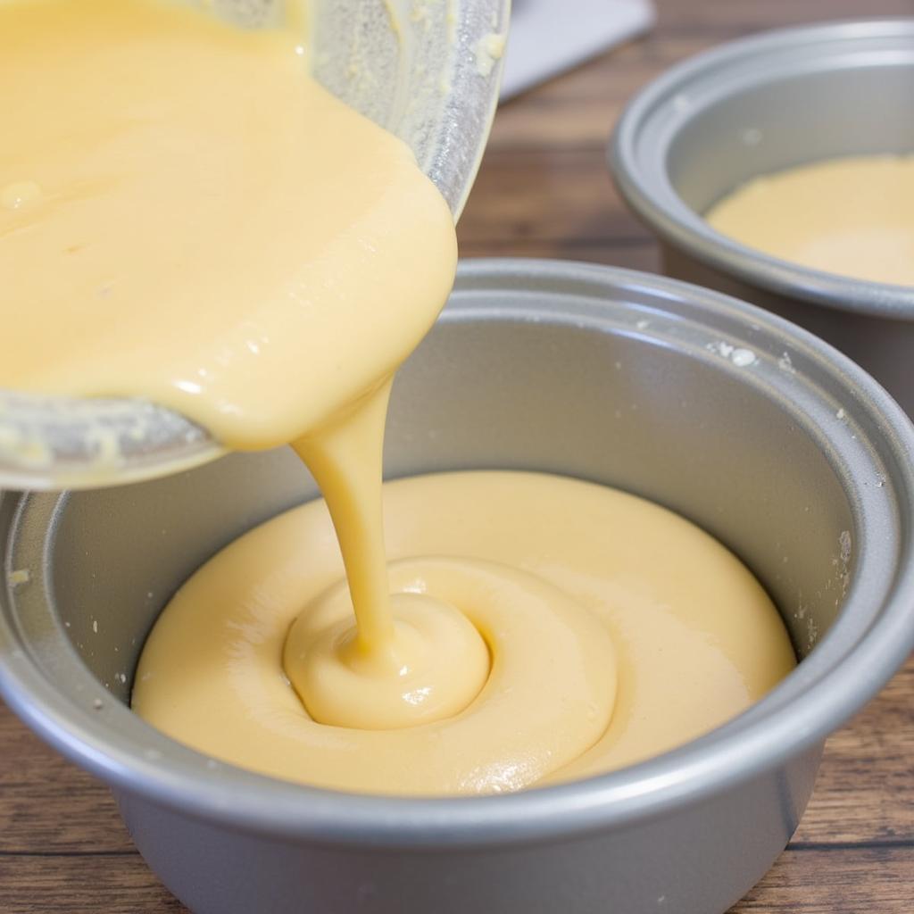 Pouring Batter into Mini Angel Food Cake Pans