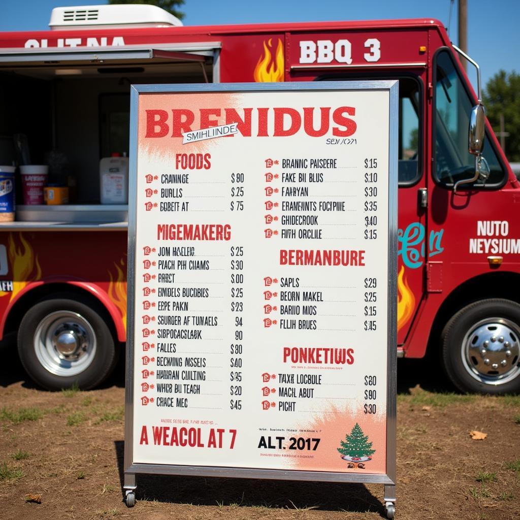 BBQ Food Truck Menu Board