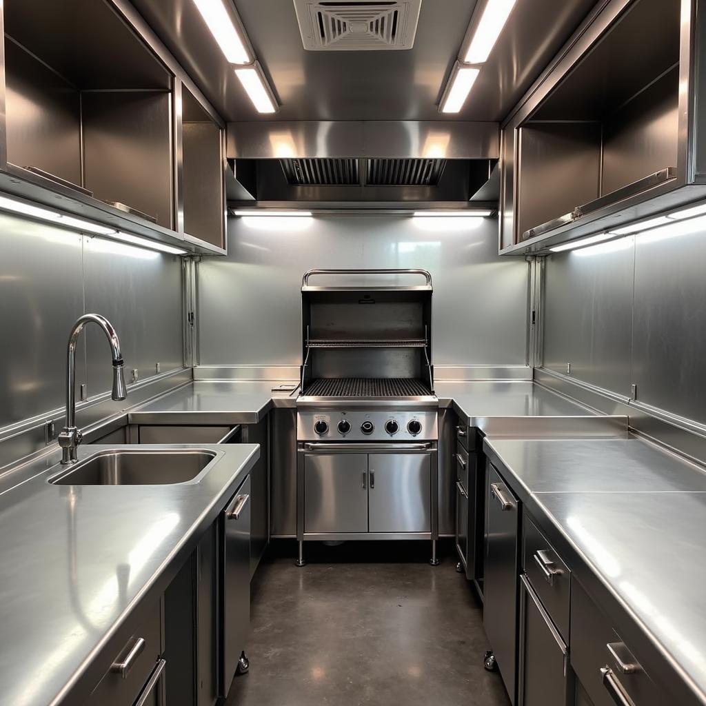 BBQ Trailer Kitchen Interior