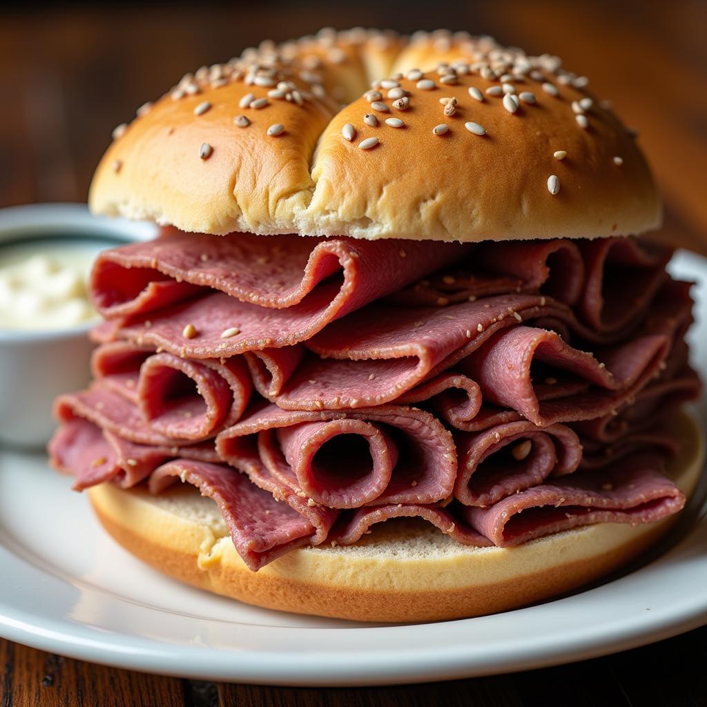 Buffalo Beef on Weck Sandwich