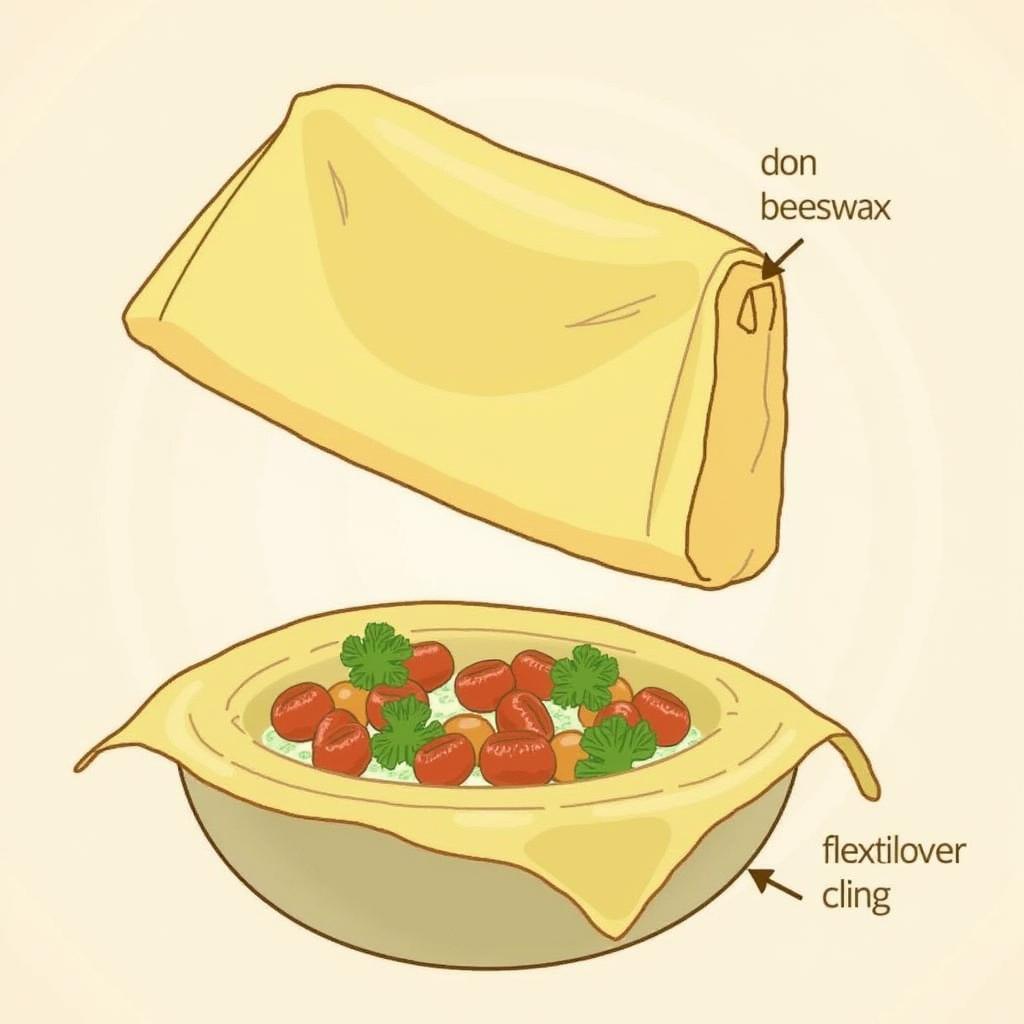 Beeswax Food Wrap Covering a Bowl