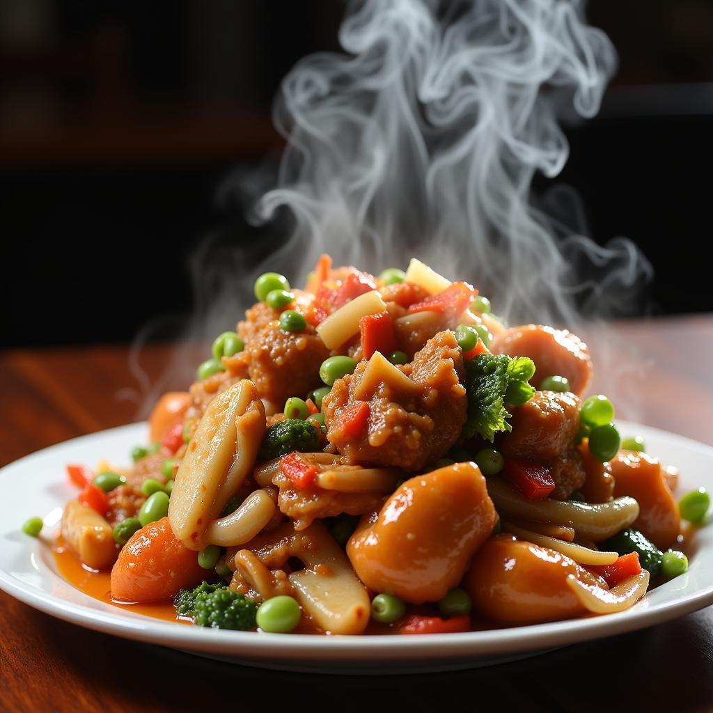 A steaming plate of delicious Chinese food in Roslindale, MA