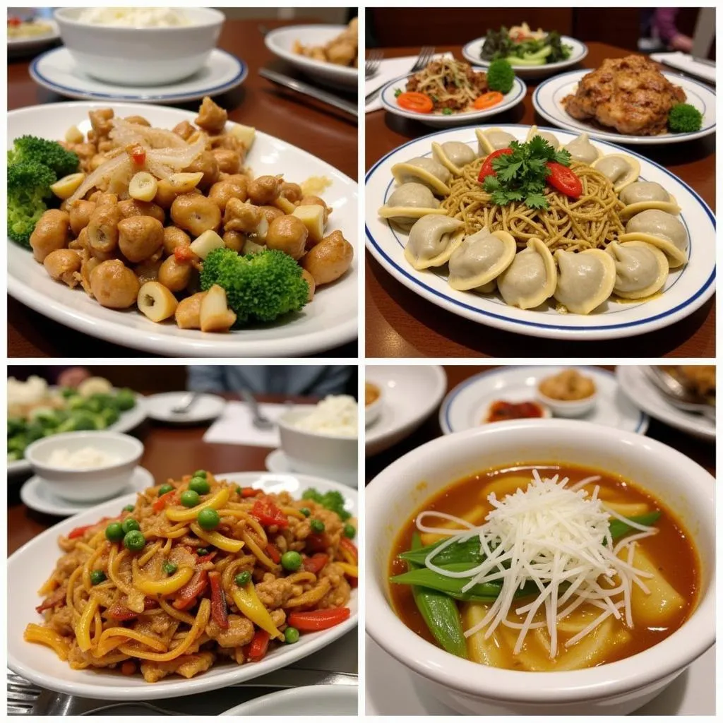 A collage showcasing the best Chinese restaurants in Hasbrouck Heights, featuring their signature dishes and inviting ambiance.