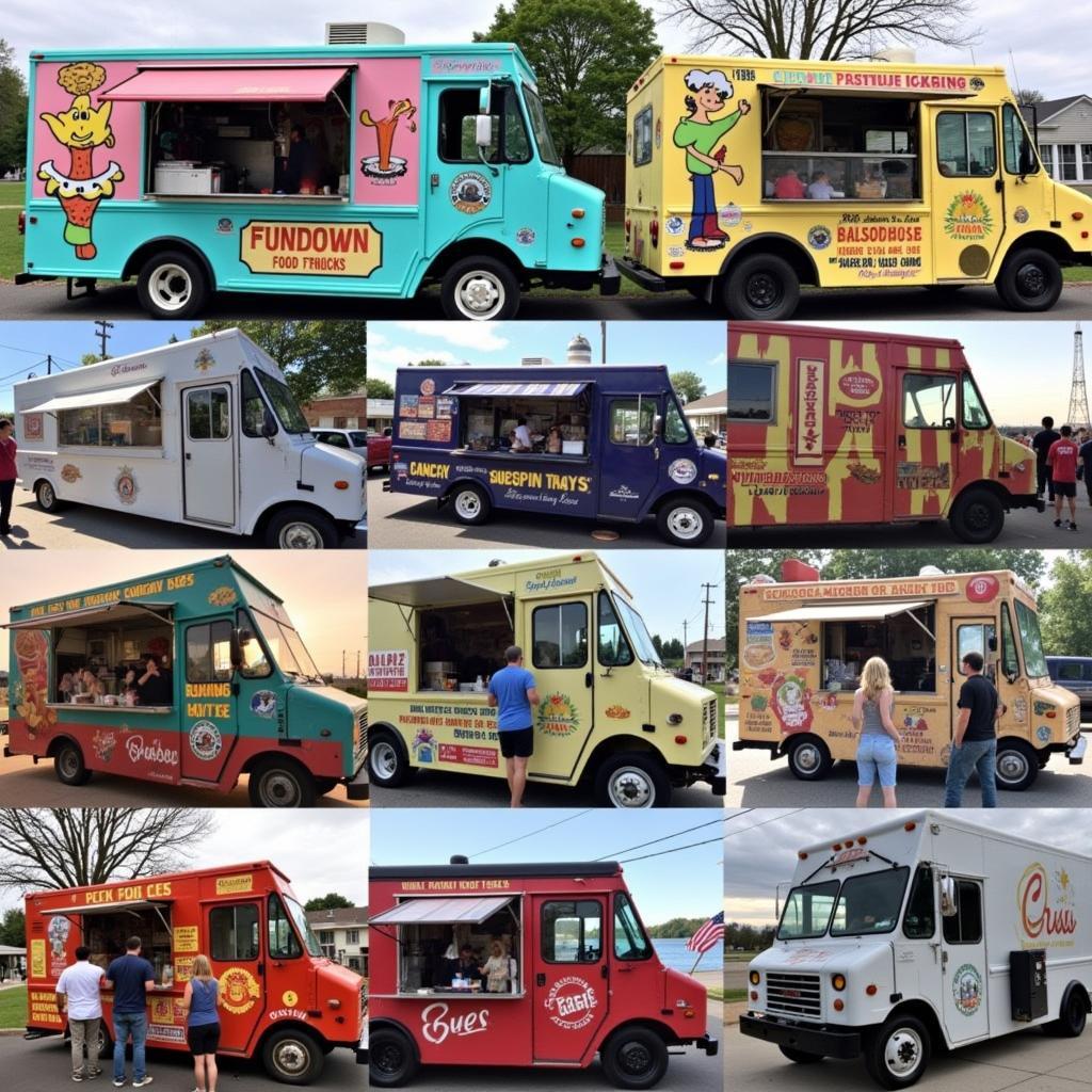 A montage of various food trucks in Bucks County Pennsylvania