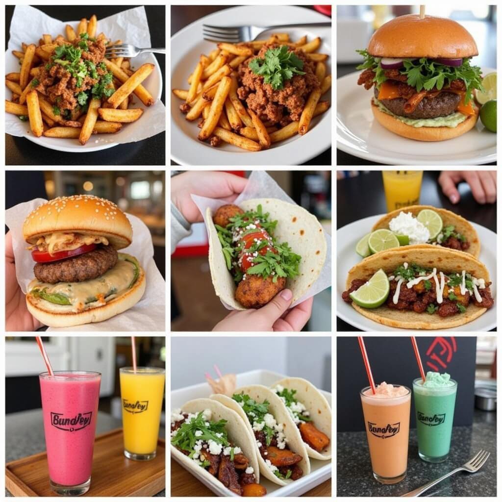 A vibrant collage showcasing the diverse food truck scene in Macon GA