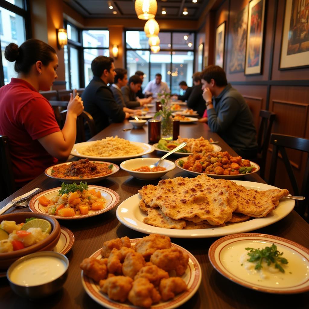 A captivating image of a bustling Indian restaurant in Freehold, NJ