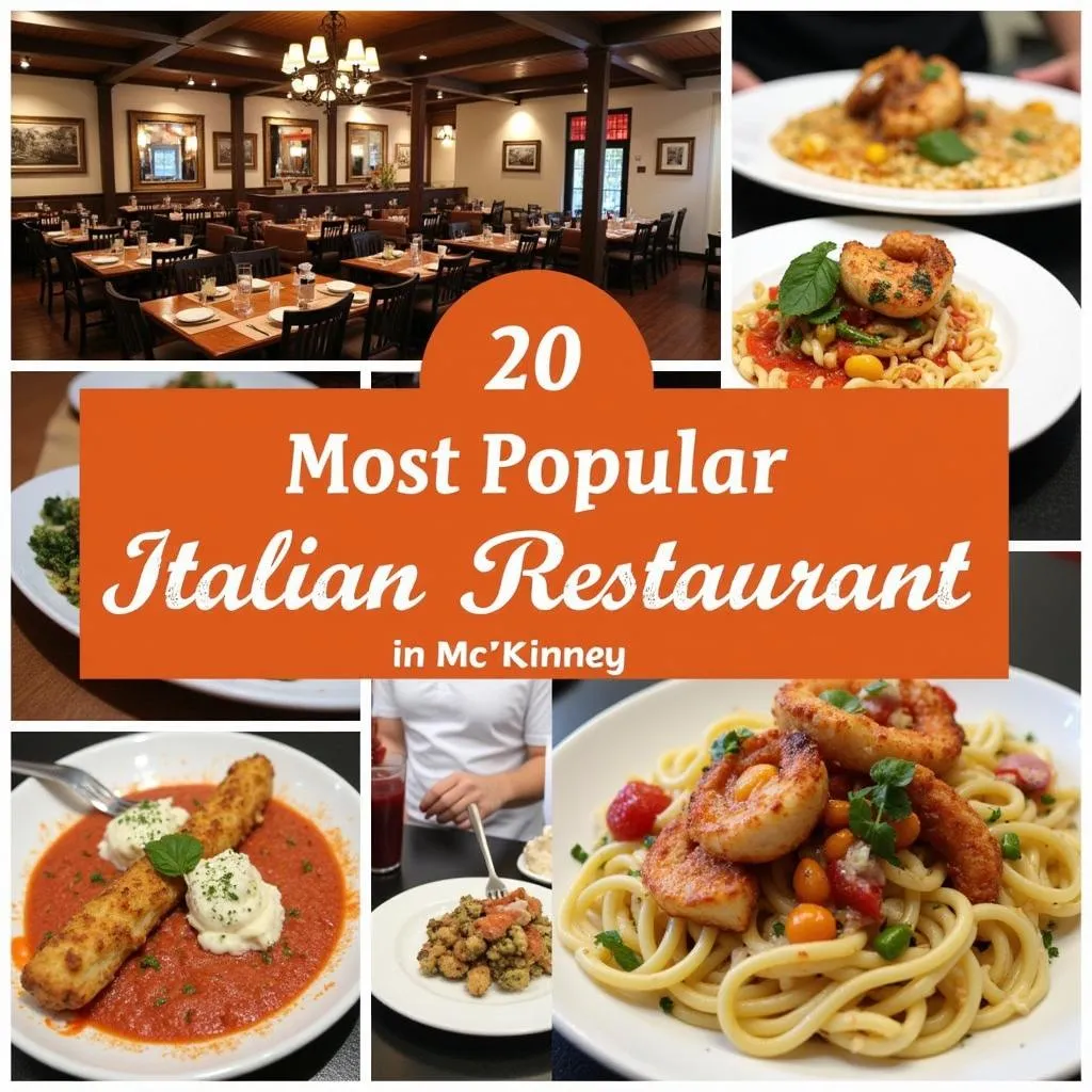 A collage showcasing the best Italian restaurants in McKinney, Texas, with mouthwatering dishes and inviting ambiance.