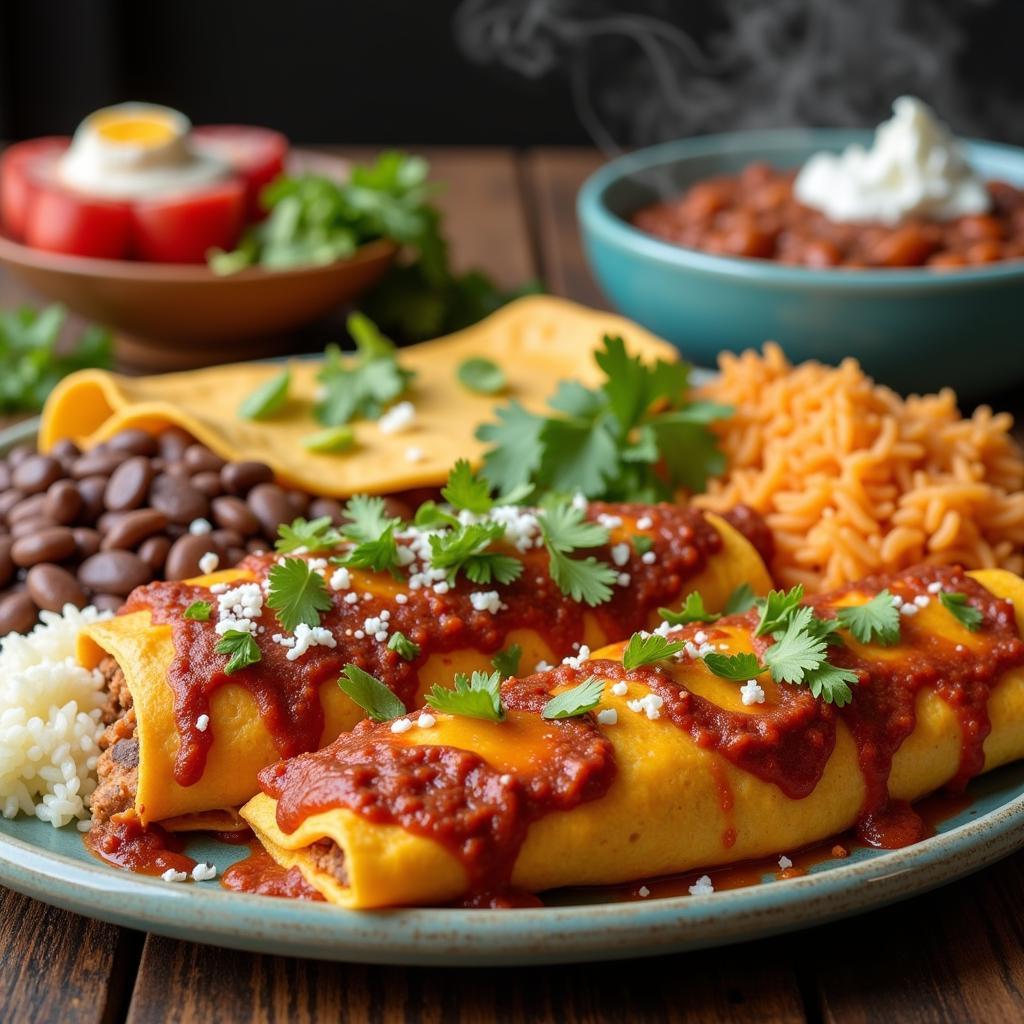 A plate of colorful and delicious Mexican food in Livingston NJ