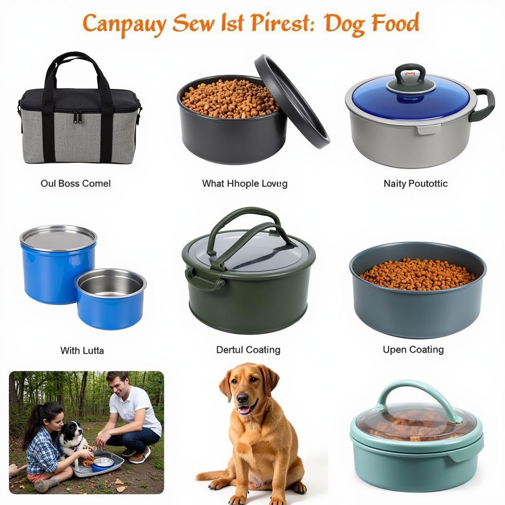 Various portable dog food containers