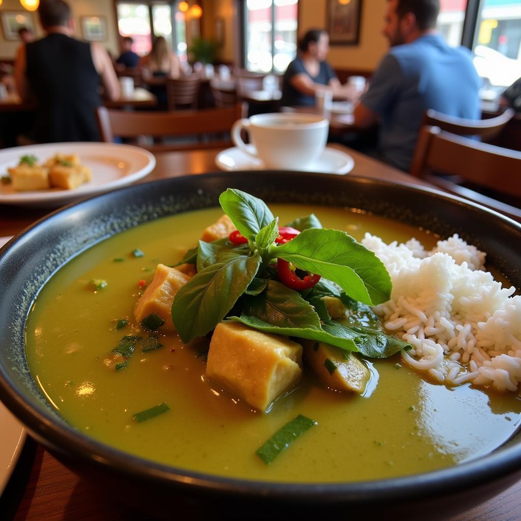 Spicy Thai Green Curry at a Restaurant in Milwaukie