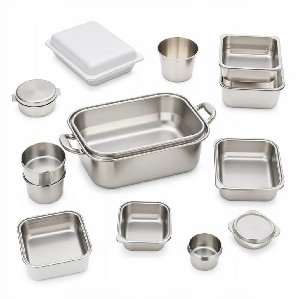 A variety of thermal food storage containers in different sizes and shapes.