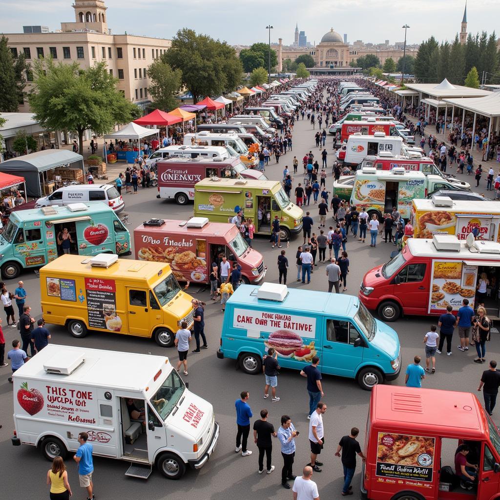 Food trucks and stalls at the Bethlehem Food Truck Festival