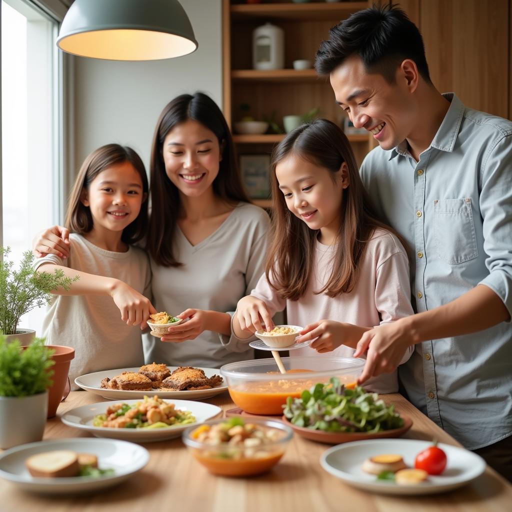  Family Using Biodegradable Containers for Meal Prep