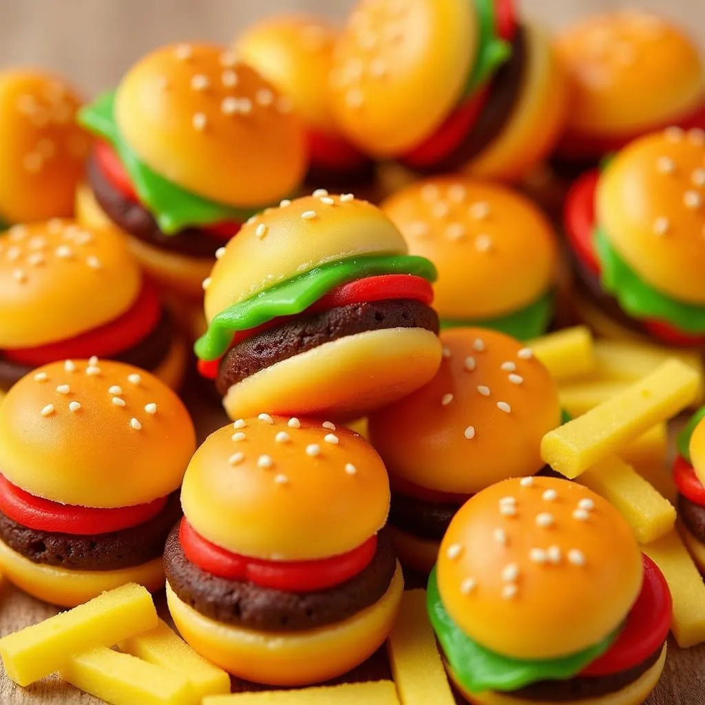 Bite-Sized Gummy Burgers and Fries