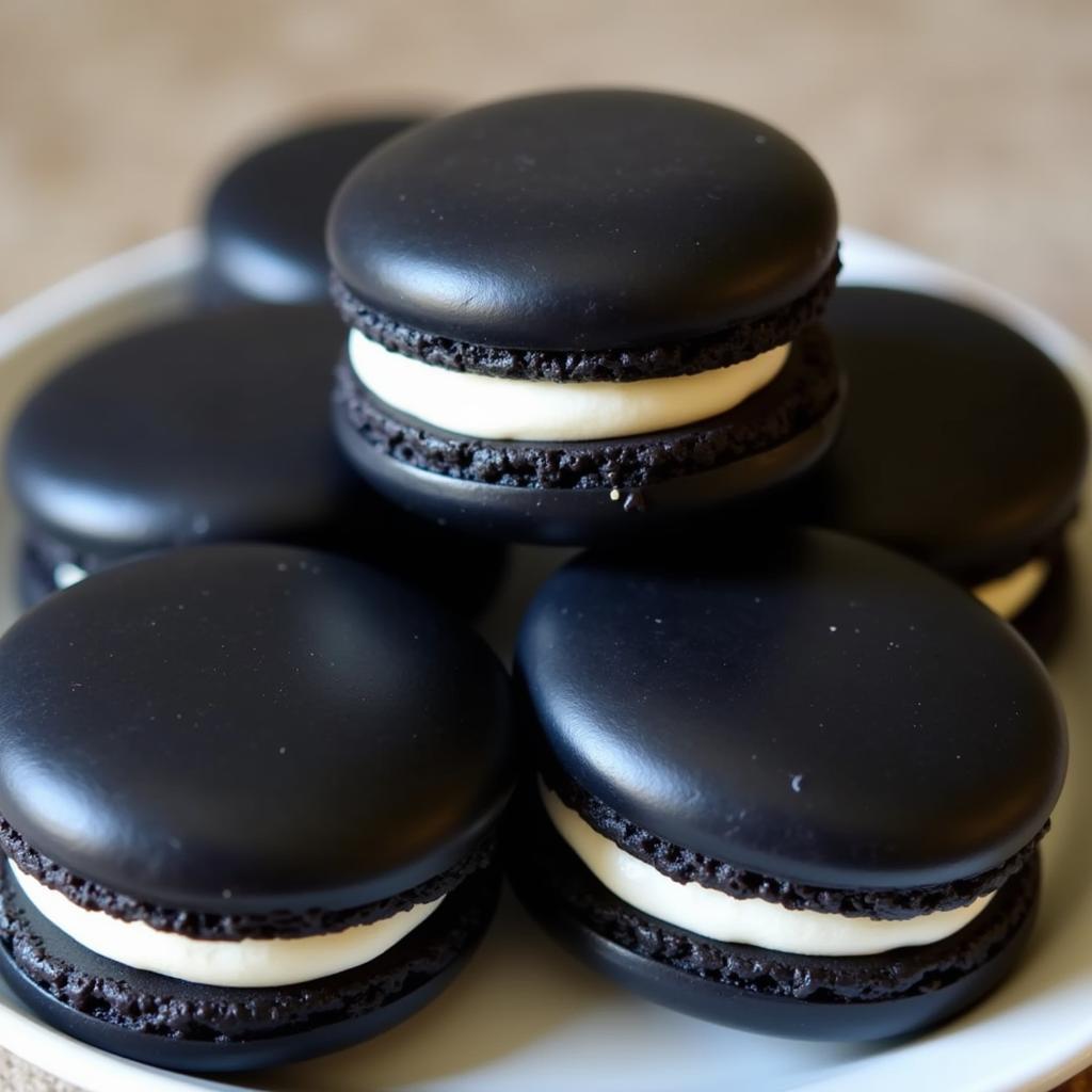 Black Food Gel Macarons