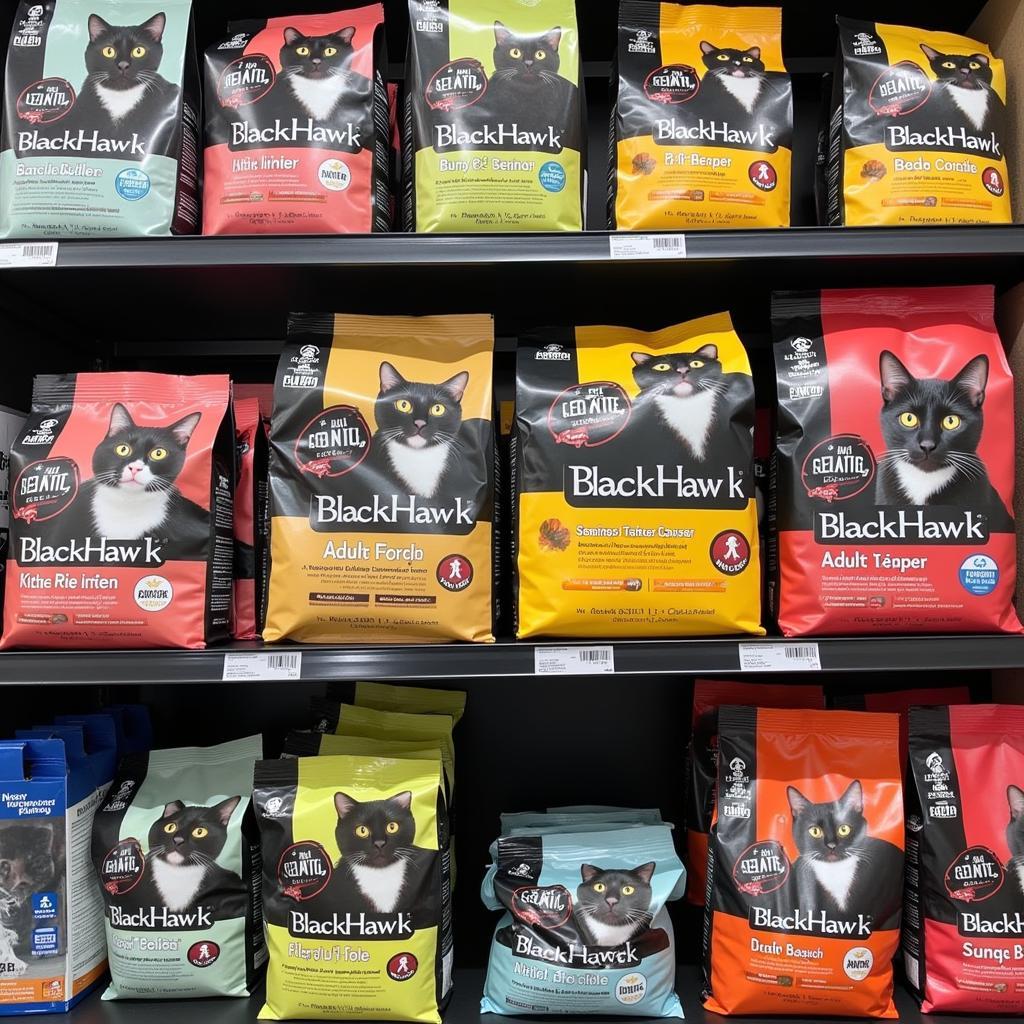 Black Hawk Cat Food Product Line Display