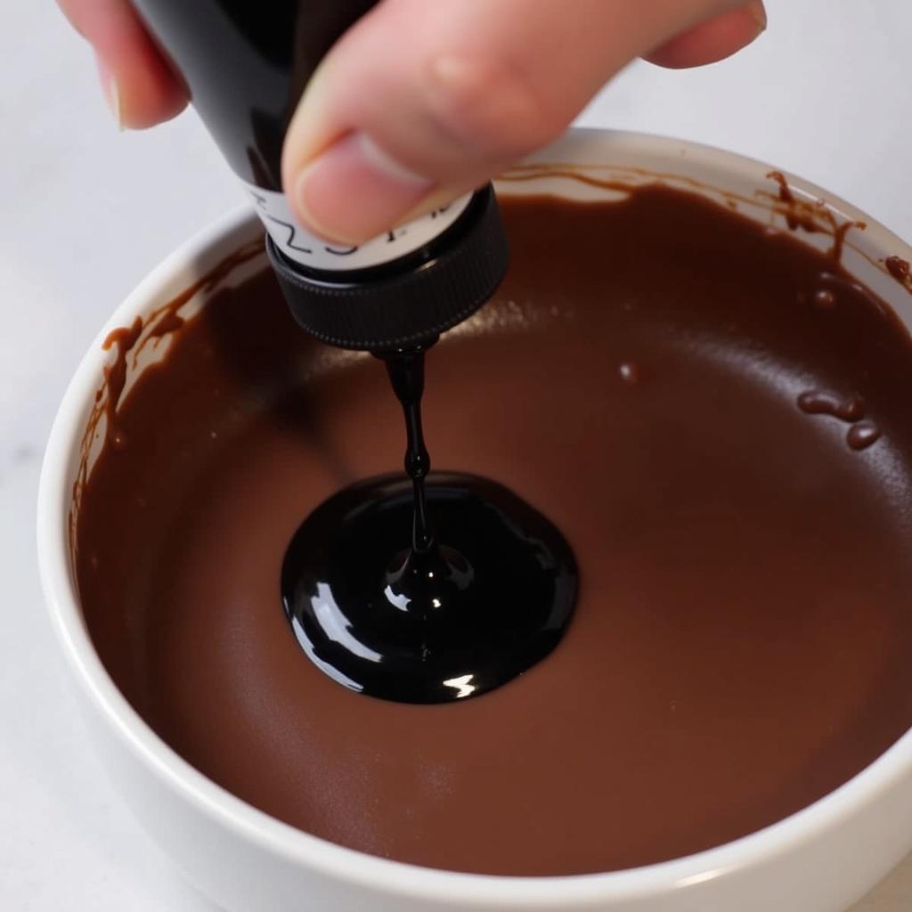 Using Black Oil Based Food Coloring in Chocolate Ganache