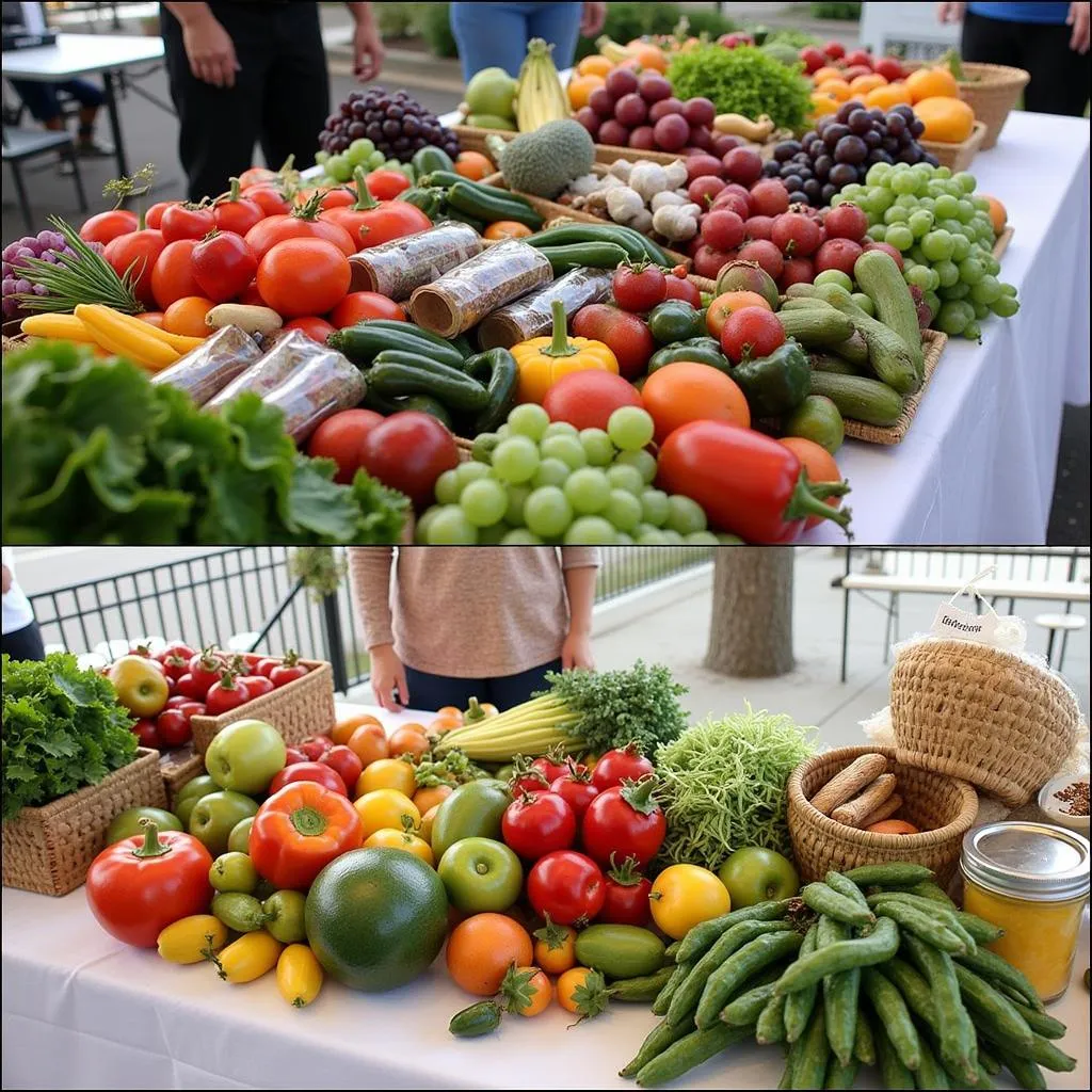 Fresh produce displayed at the Bonners Ferry Farmers Market