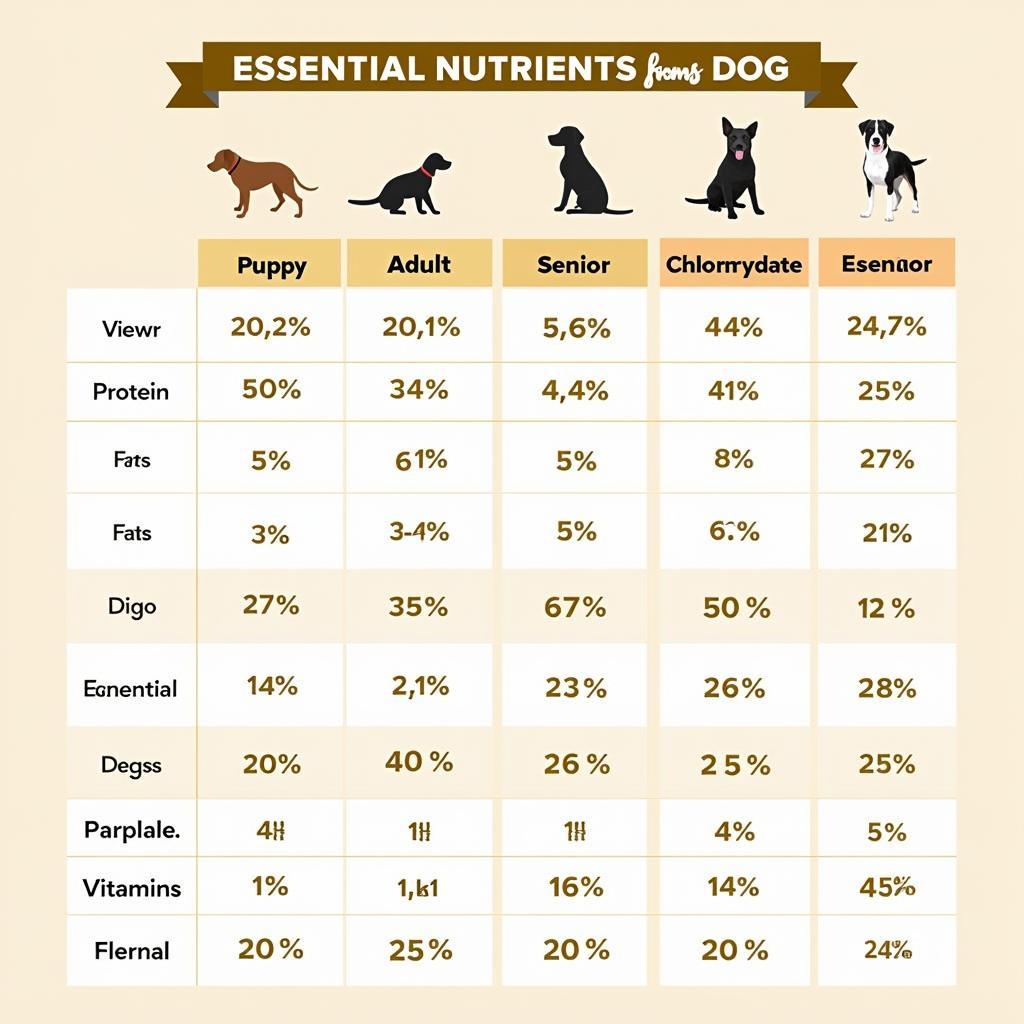 Dog Food Nutritional Needs Chart