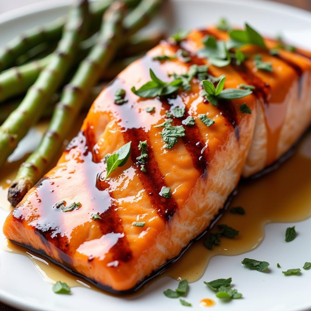 Grilled Salmon with Bourbon Glaze