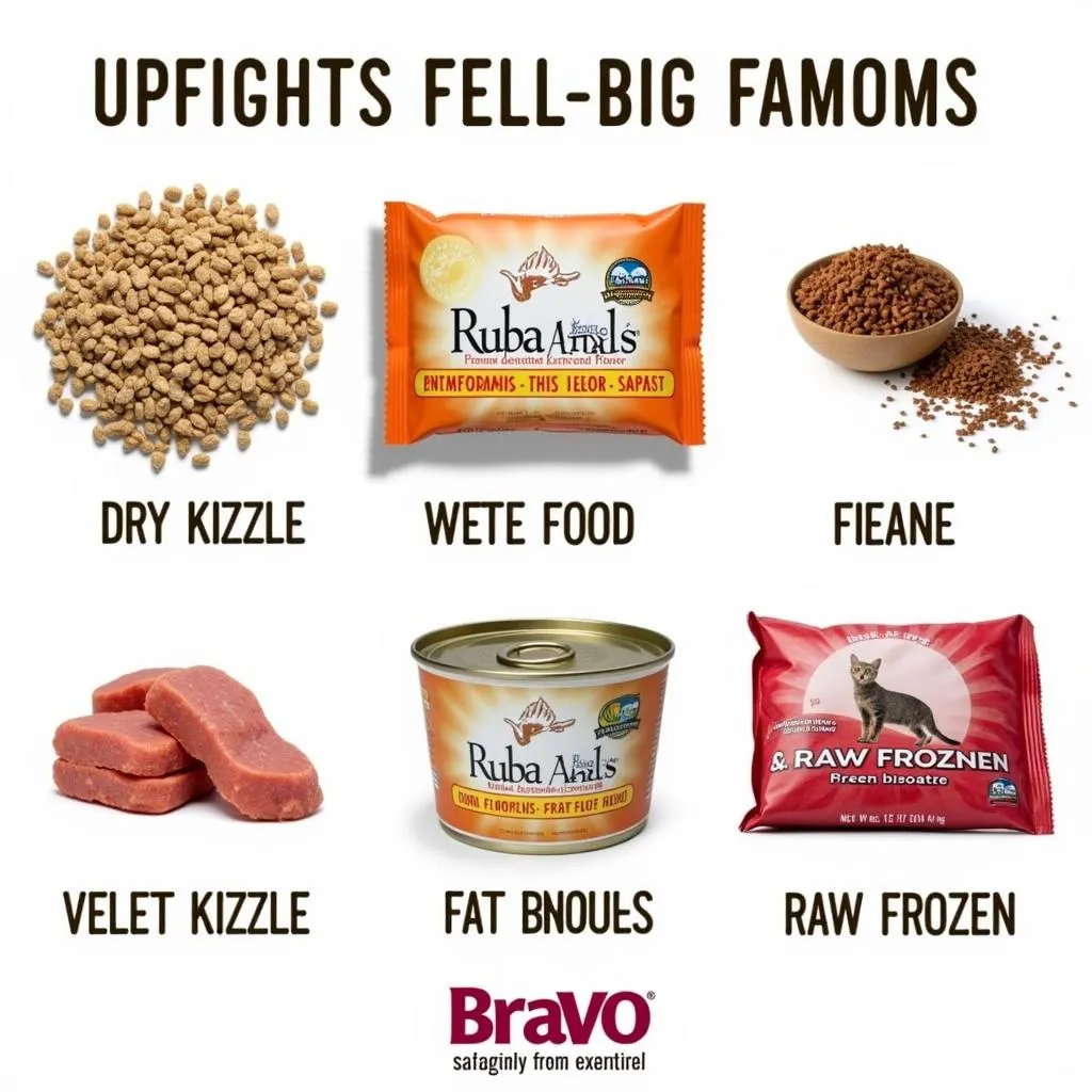 A variety of Bravo cat food options