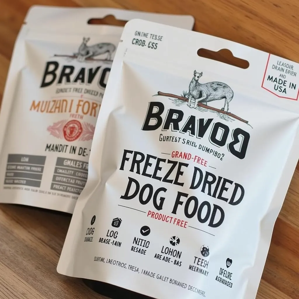 Bravo Freeze Dried Dog Food Packaging