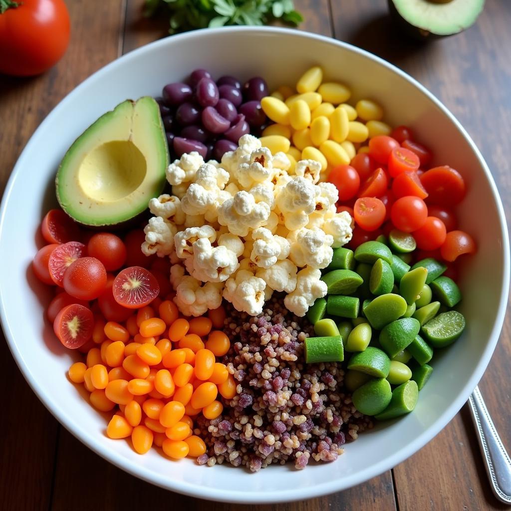 Buddha Bowl Topped with Popcorn