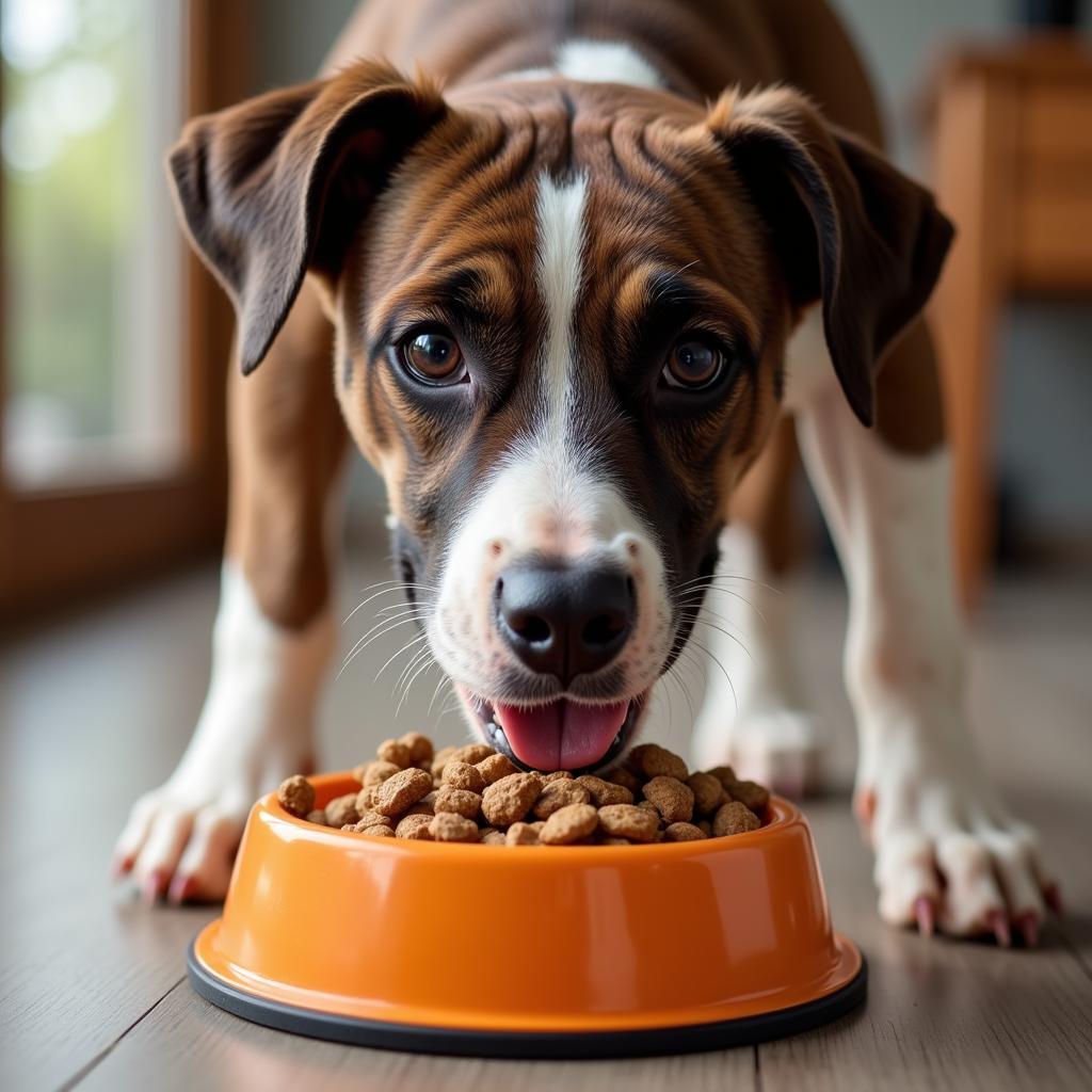 Bully Mix Enjoying a Meal