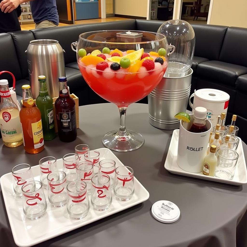 Bunco Party Drinks Setup