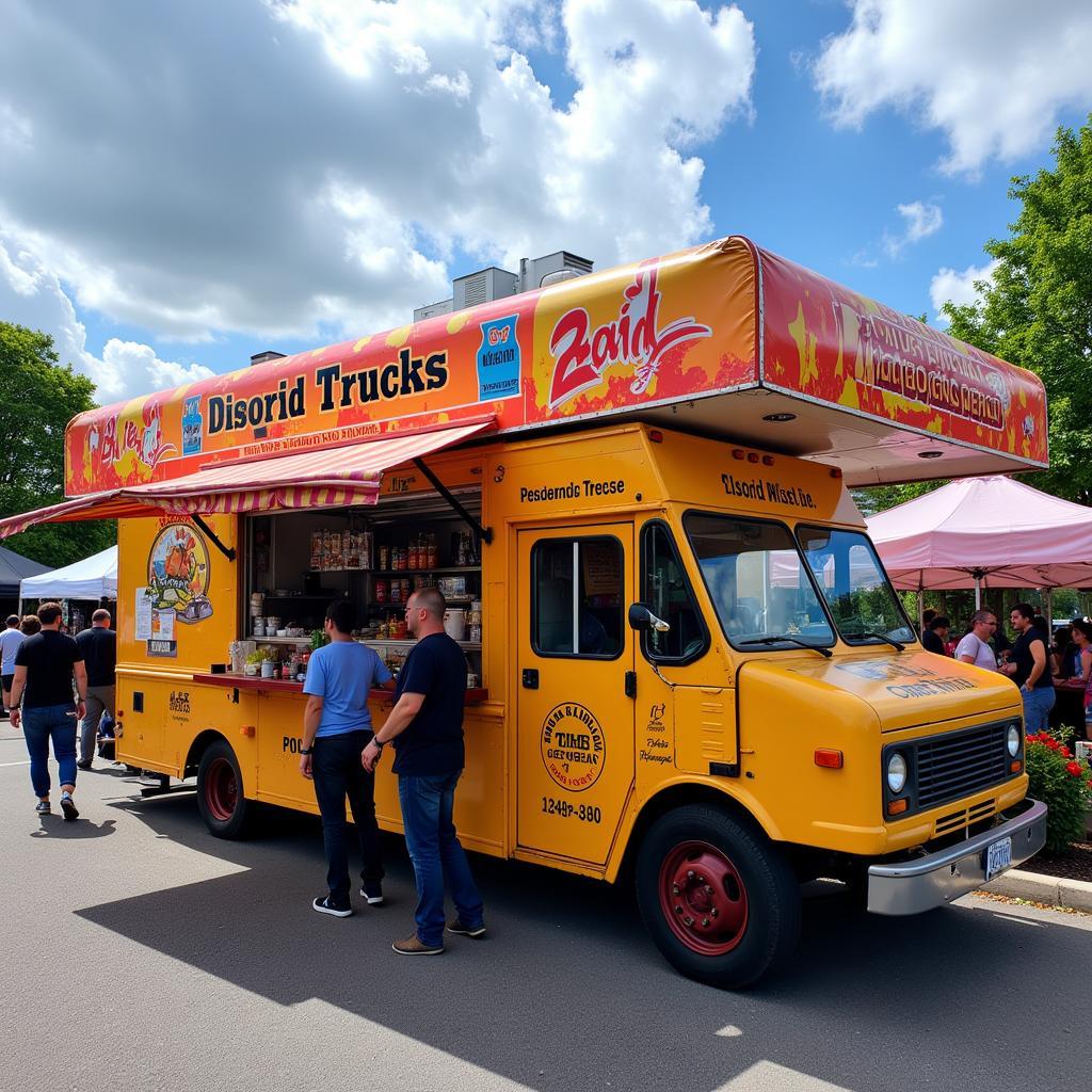 A thriving food truck with a well-designed canopy