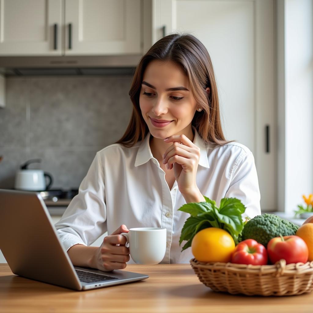 Busy Mom Reviewing a Meal Plan