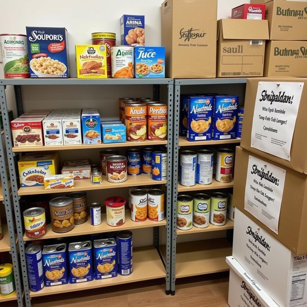 Food donations at the Butner Stem Food Pantry.