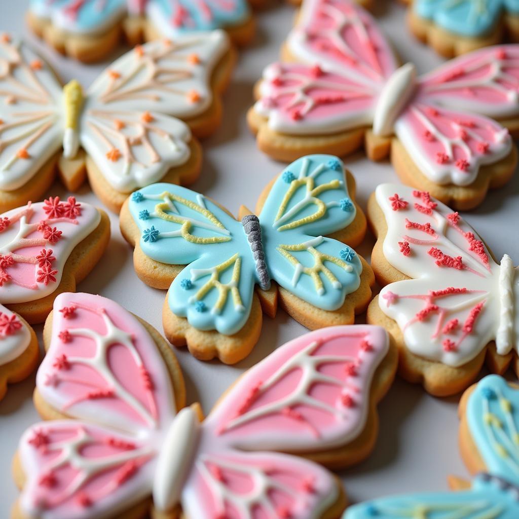 Close-up of butterfly sugar cookies