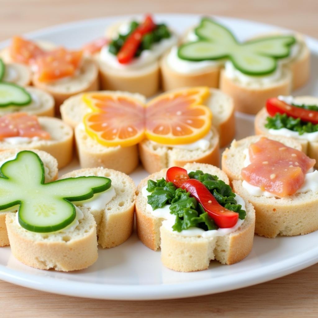 Platter of butterfly sandwiches