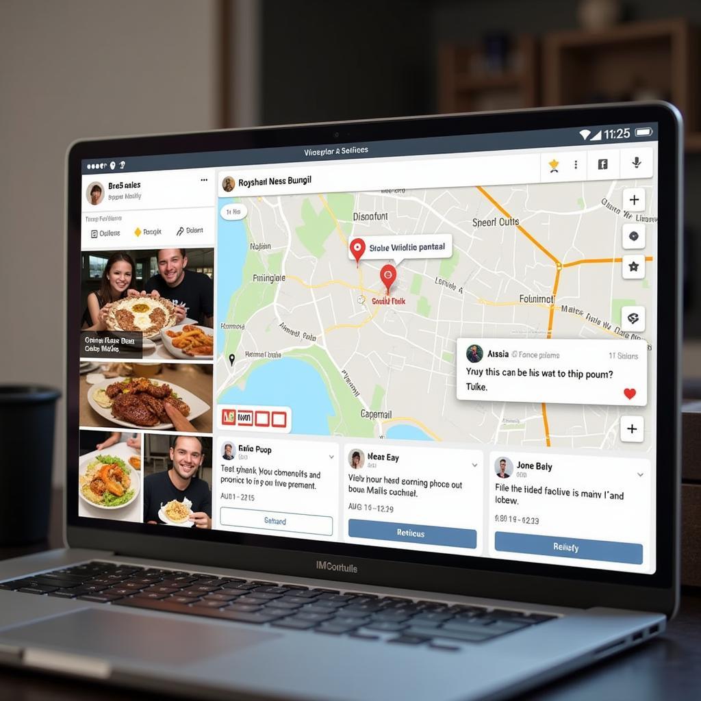 A screenshot of the Cactus Rainbow Food Truck's social media page, showing their location updates and customer interactions.