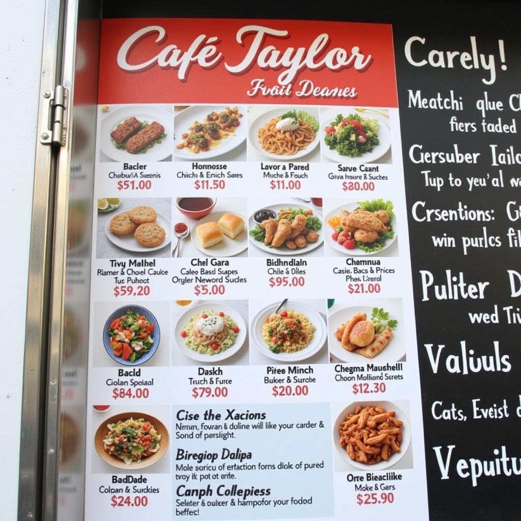 Cafe Taylor Food Truck Menu Board