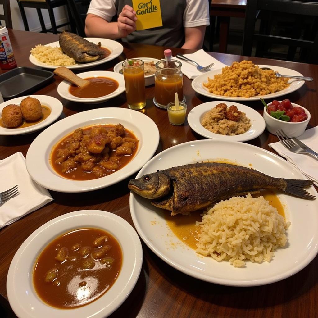 A Spread of Cajun and Creole Dishes in New Orleans