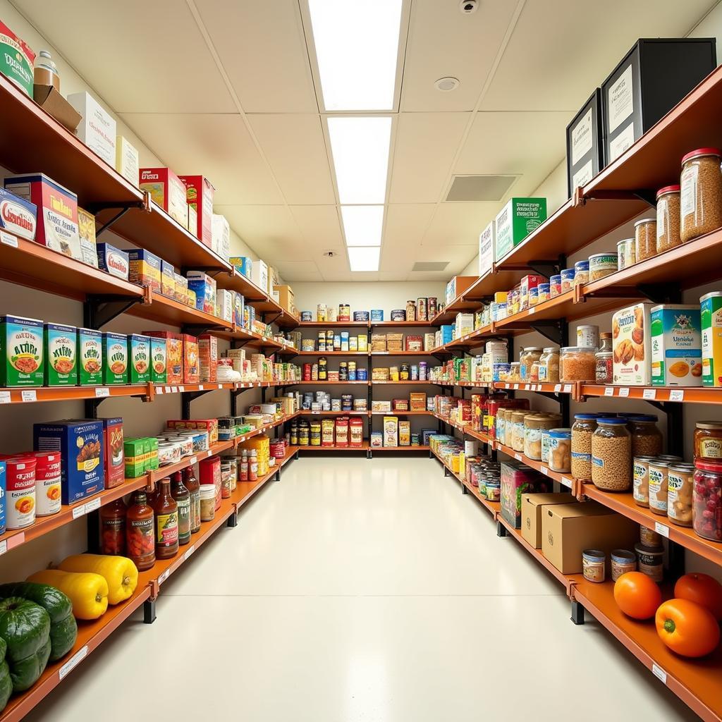 Stocked Shelves at the Cal State LA Food Pantry