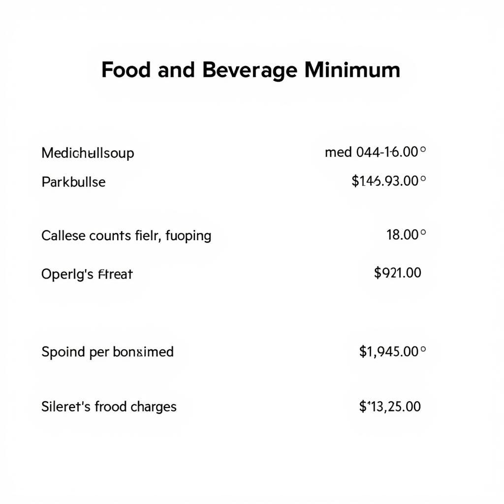 Spreadsheet Calculating F&B Minimum