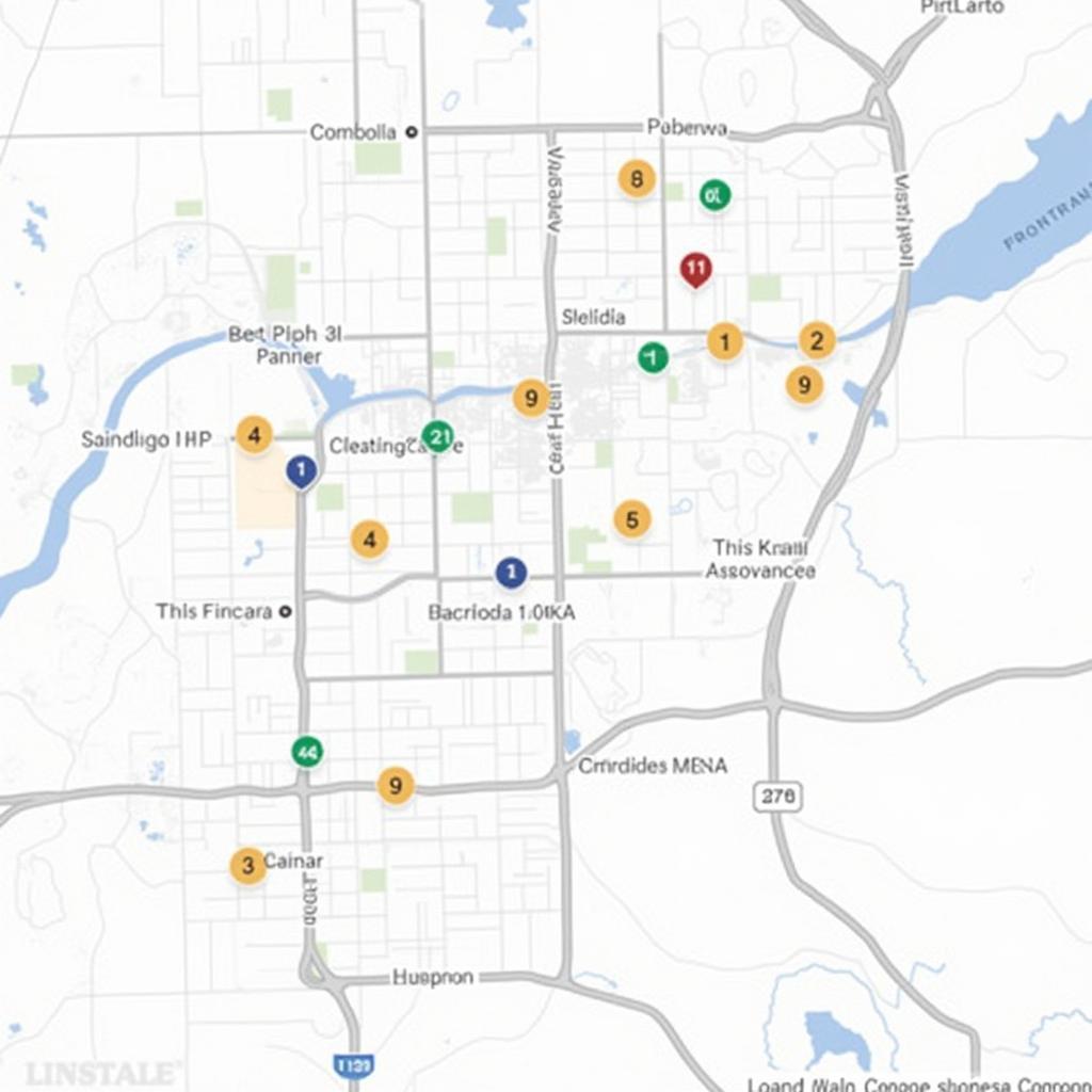 Map of food shelf locations in Cambridge, MN