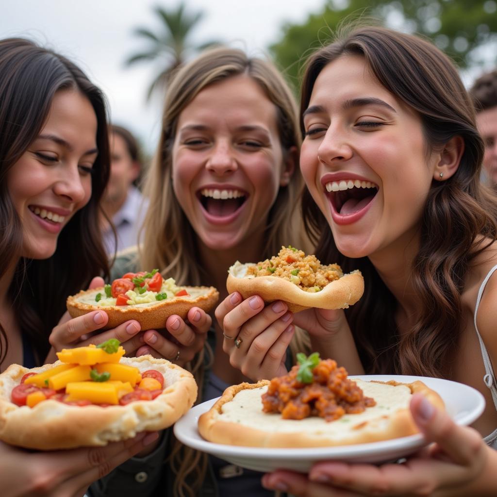 Camp Flog Gnaw Festival-Goers Enjoying Food